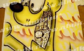 AirbrushKing.net Airbrushed T-Shirt  Odie with Icee grill cartoon 2005